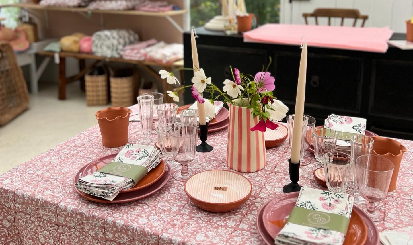 DUSKY PINK TABLECLOTH