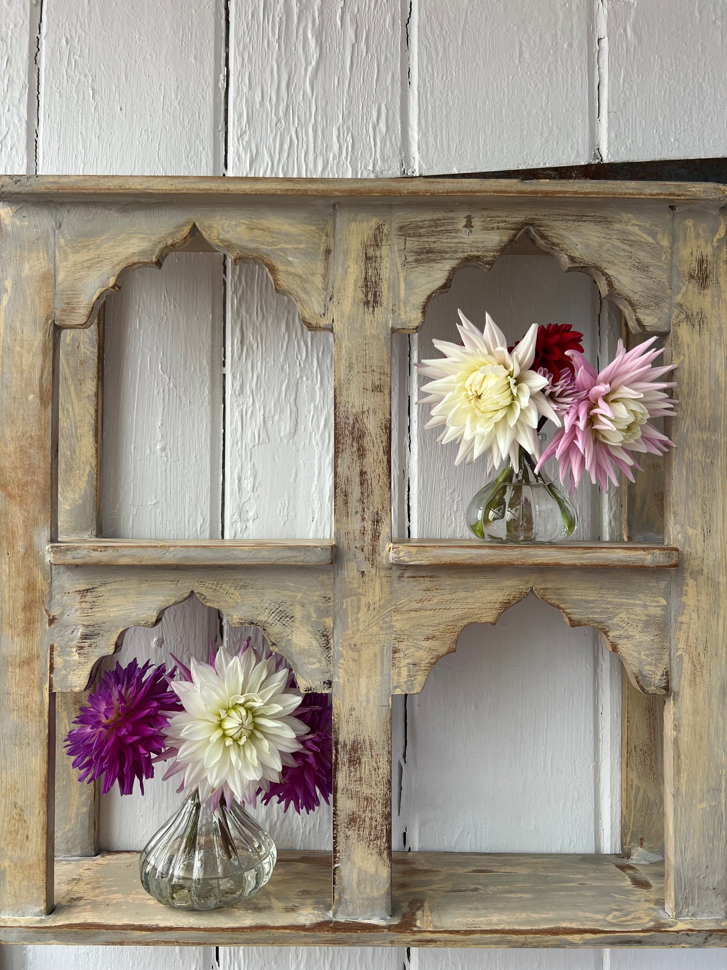 RECLAIMED PAINTED INDIAN WOODEN SHELVES