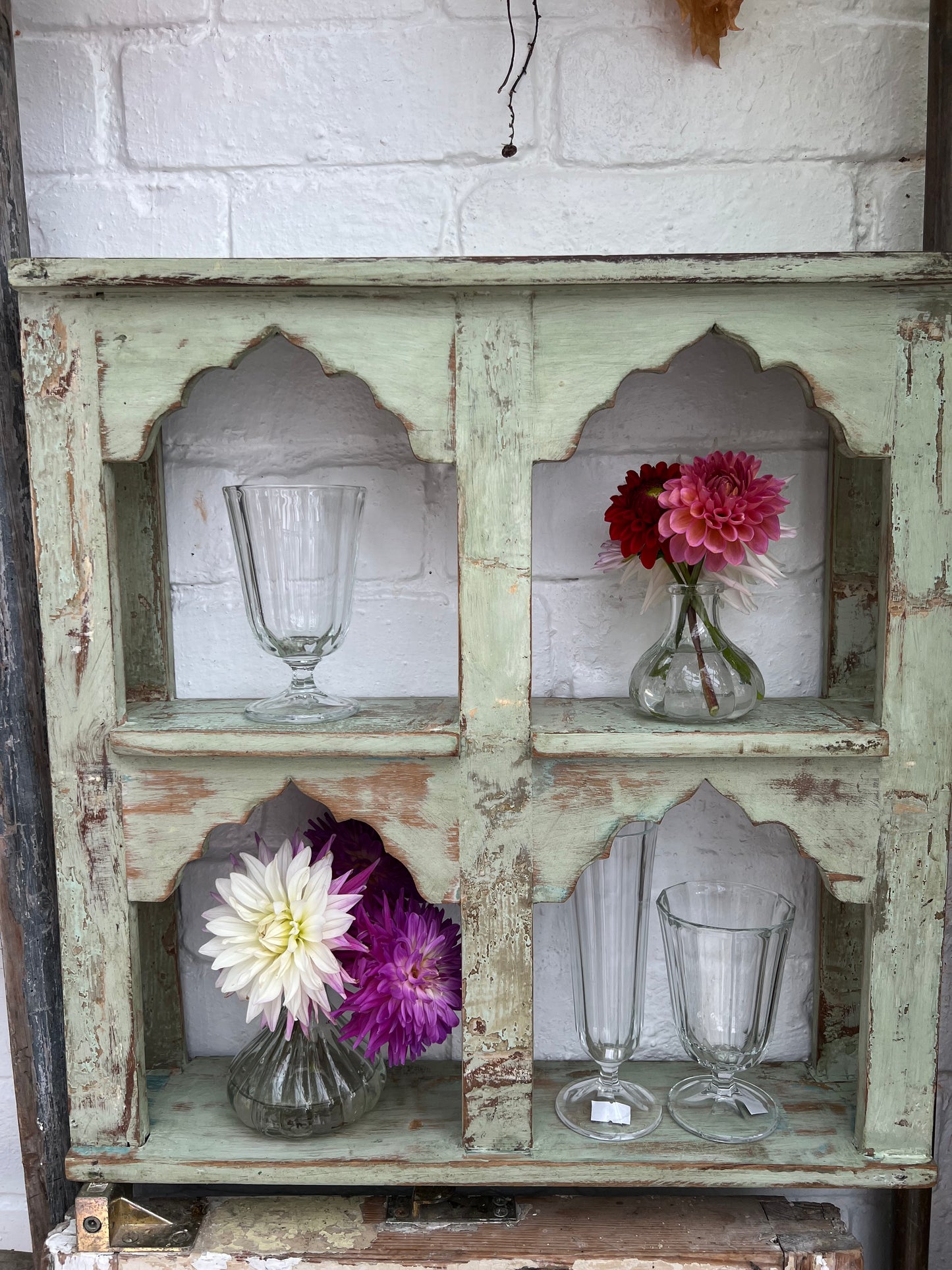 RECLAIMED PAINTED INDIAN WOODEN SHELVES