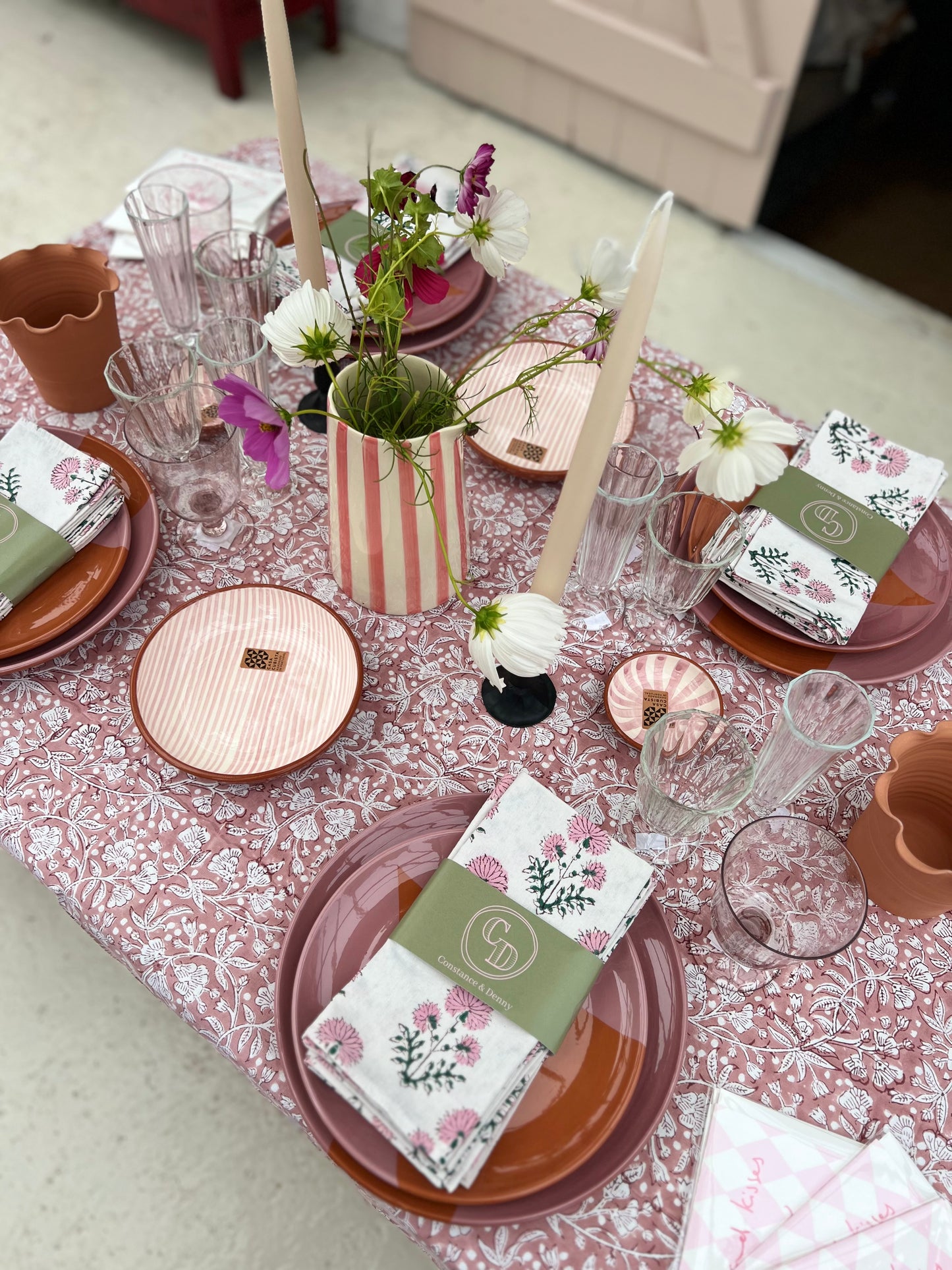 DUSKY PINK TABLECLOTH