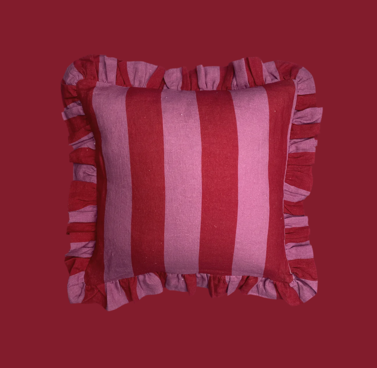 PINK & RED EXTRA WIDE STRIPE CUSHION