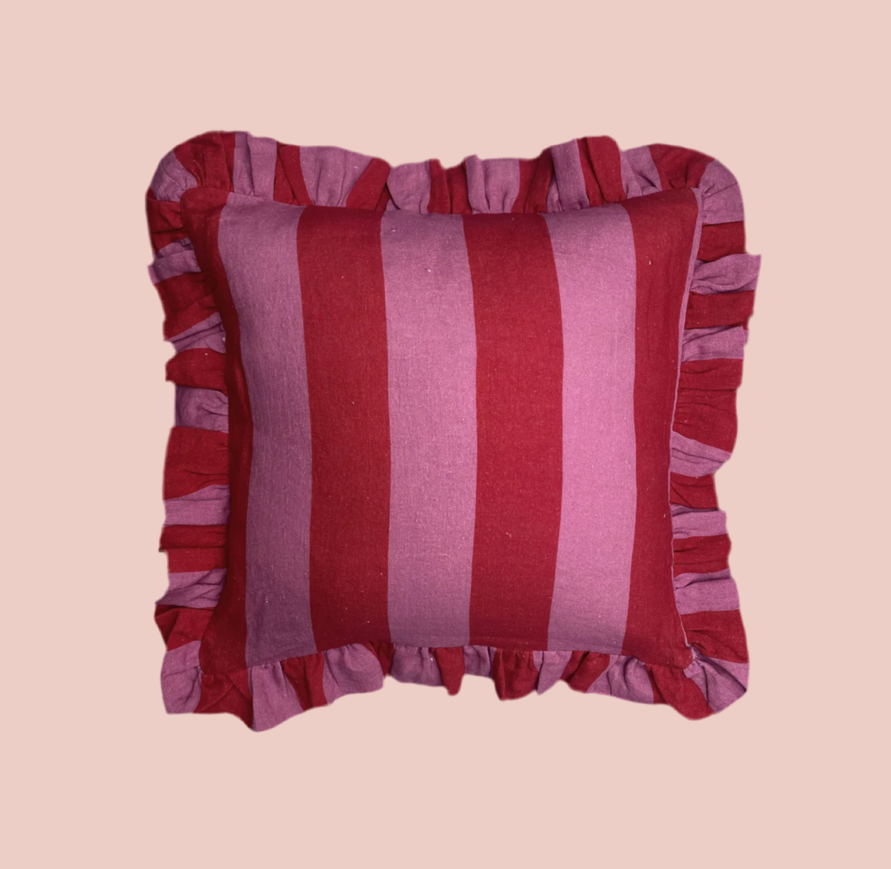 PINK & RED EXTRA WIDE STRIPE CUSHION