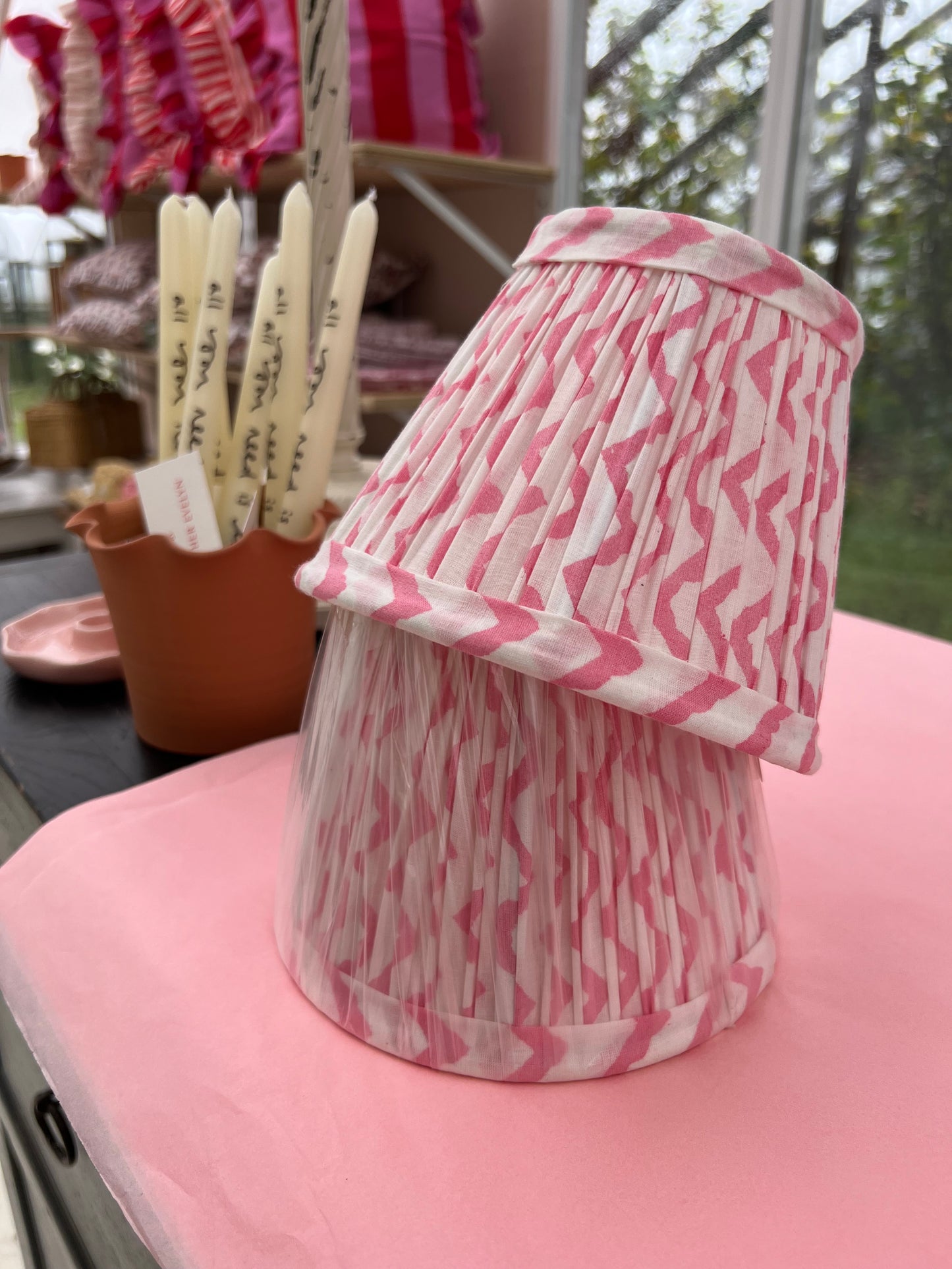 PINK EMPIRE PLEATED LAMPSHADE