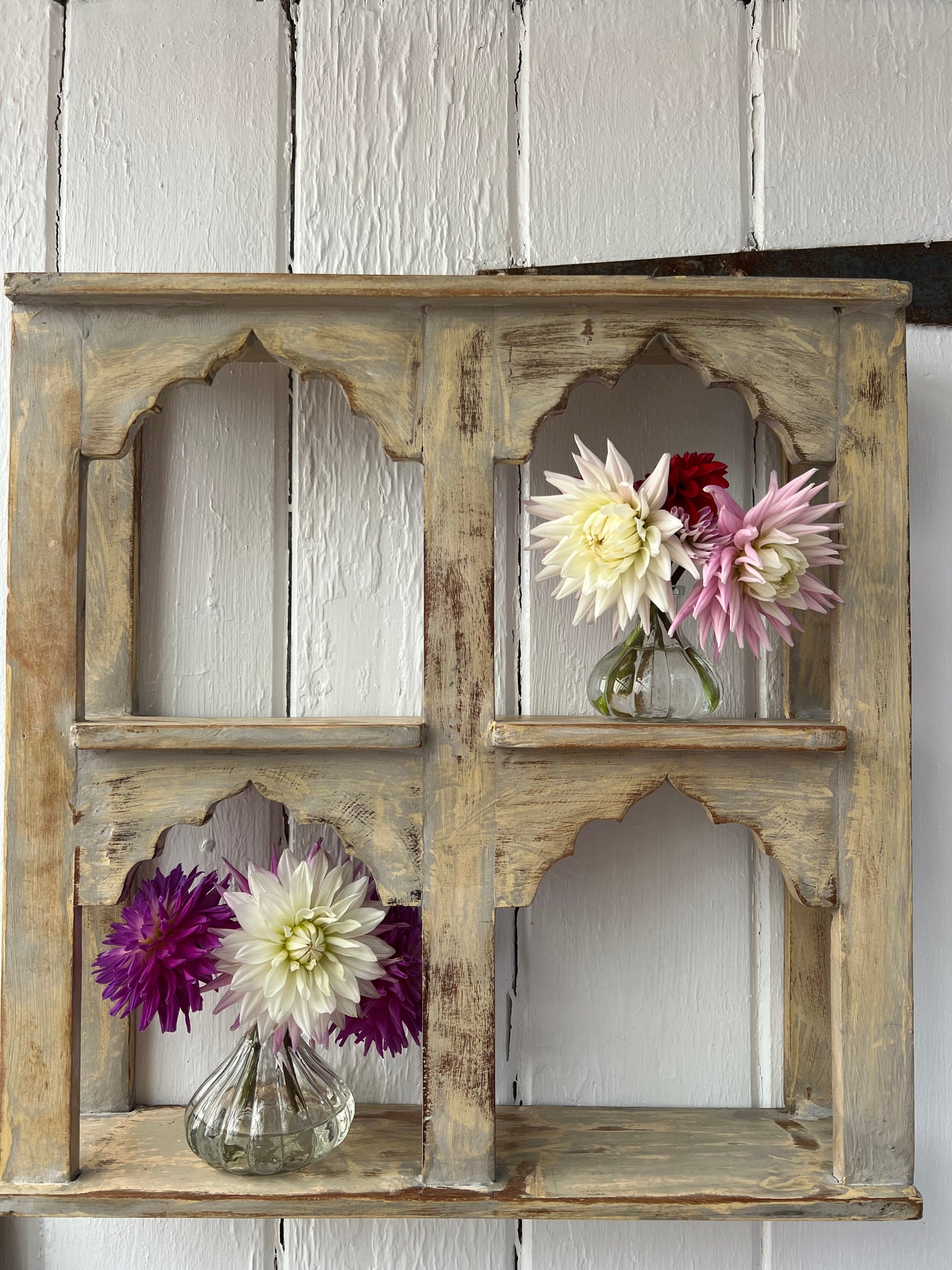 RECLAIMED PAINTED INDIAN WOODEN SHELVES