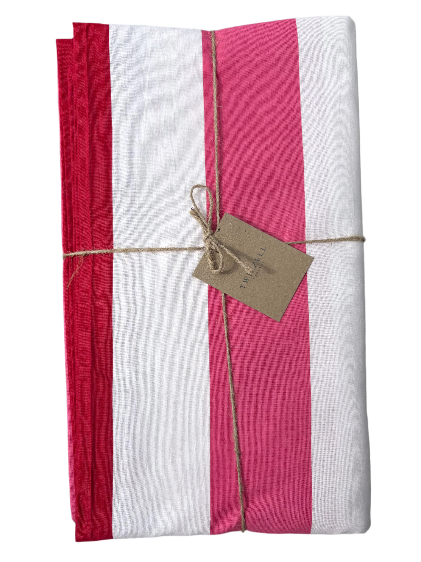 Red Pink & White Stripe Tablecloth